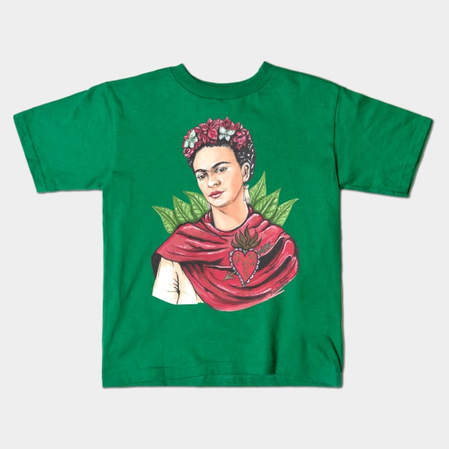 Frida Kahlo Kids T-Shirt by Pendientera